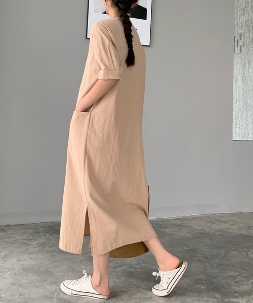 ワンピース 麻ライクパフスリーブvネックロングワンピース Blog Diploma Msc Com