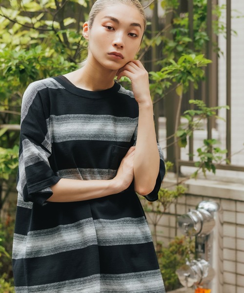 Tシャツ Tシャツ Remi Relief レミレリーフ インディゴボーダー半袖tシャツ Zozotown Yahoo 店 通販 Yahoo ショッピング