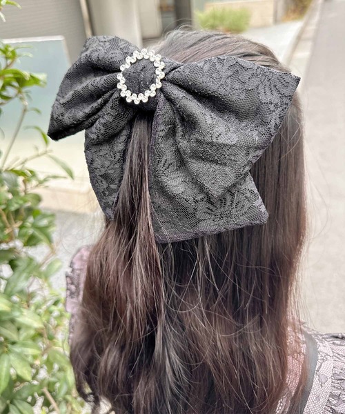ROJITA（ロジータ） ヘアクリップ リングビジュ付きBIGリボンレース
