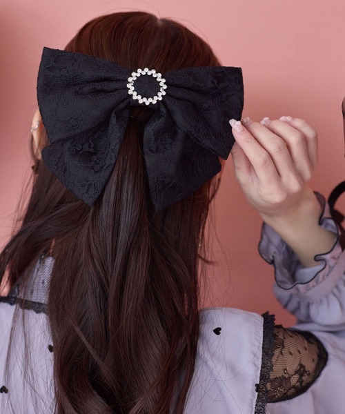 ROJITA（ロジータ） ヘアクリップ リングビジュ付きBIGリボンレース