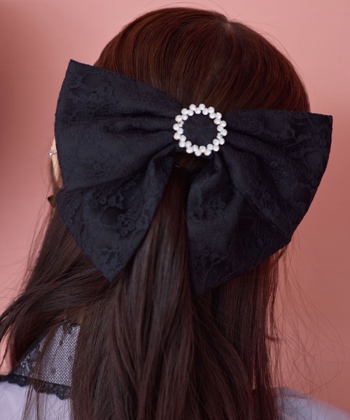 ROJITA（ロジータ） ヘアクリップ リングビジュ付きBIGリボンレース