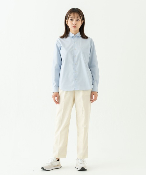 Herencia バックフリル　ライトブルーシャツ38 BRICK＆SONS シャツ リラックスバックプリーツシャツ「ライト