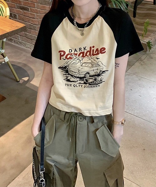   Jeans クロップド ロゴ リンガー Tシャツ 送関込 DSC00232_1200x.jpg?v=1744766330