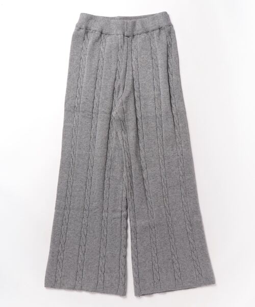 JAYRO パンツ サイドケーブル編みニットワイドパンツ レディース 