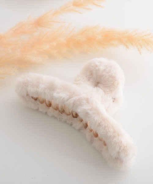 VIBGYOR Women ヘアクリップ 「float」もこもこ フェイクファー
