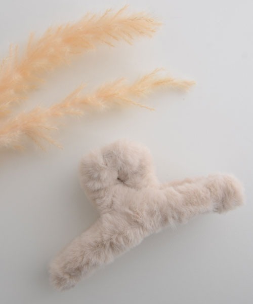 VIBGYOR Women ヘアクリップ 「float」もこもこ フェイクファー