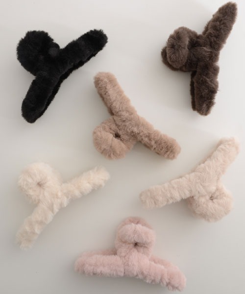 VIBGYOR Women ヘアクリップ 「float」もこもこ フェイクファー