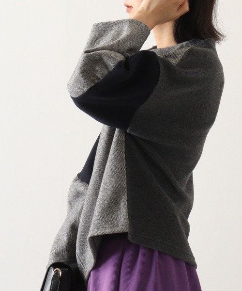 Anna Nicola tシャツ 配色切替えプルオーバー レディース