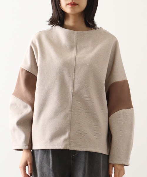 tシャツ Anna Nicola 配色切替えプルオーバー レディース niko and… tシャツ ミニ裏毛7分袖プルオーバー レディース