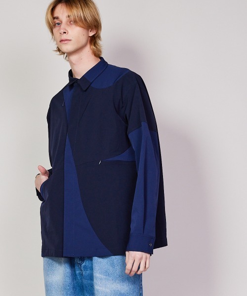rehacer（レアセル） シャツ : Panel Tech Shirt Jacket / パネル