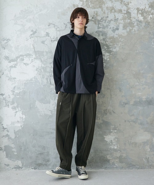 rehacer（レアセル） シャツ : Panel Tech Shirt Jacket / パネル