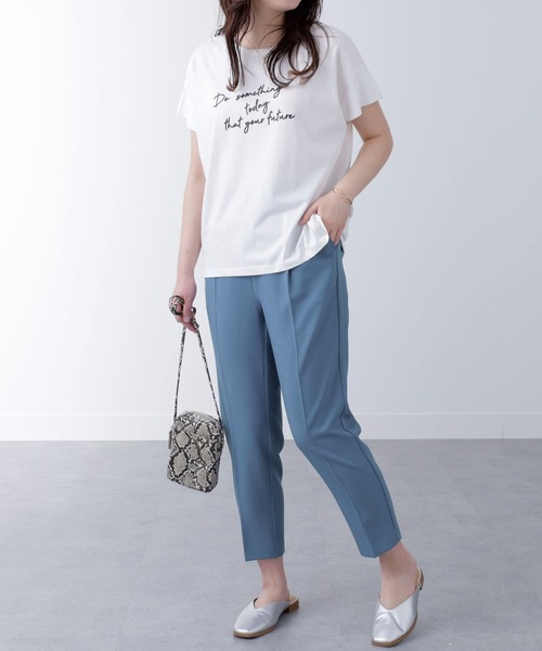 BELLUNA PLUS パンツ サラサラ美脚テーパードパンツ60丈