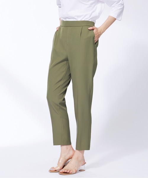 BELLUNA PLUS パンツ サラサラ美脚テーパードパンツ60丈
