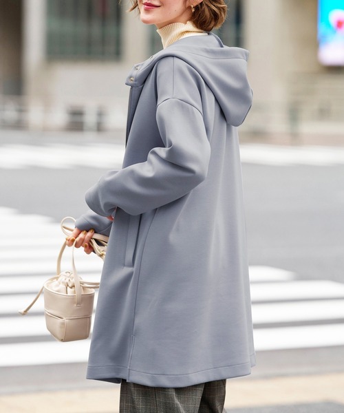 BELLUNA PLUS（ベルーナプラス） パーカー 衿デザインロング丈パーカー