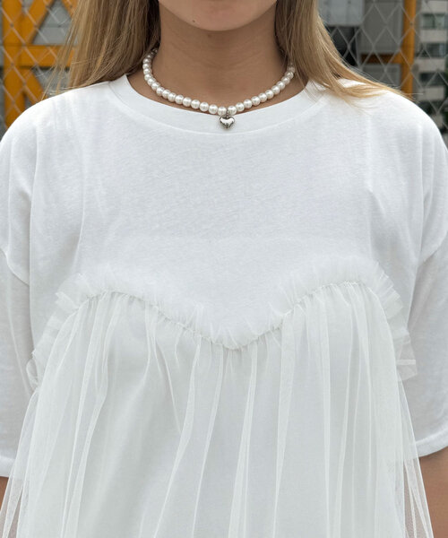 CIAOPANIC tシャツ チュールビスチェドッキングオーバーTEE
