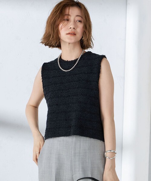 レディース バックジップ ベスト SHIPS（シップス） ベスト ジレ 「手洗い可能」バック ジップ ツイード