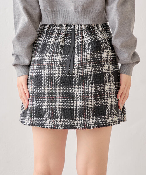 Chico（チコ） スカート 「ペチパン付」ロービングチェック台形ミニ
