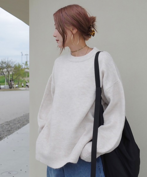 ニット セーター 「hideka select」フィッシュテールもちもちスリットニットプルオーバー/セーター レディース HEILIS ニット セーター 「hideka select」フィッシュテール