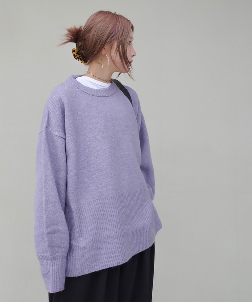 ニット セーター 「hideka select」フィッシュテールもちもちスリットニットプルオーバー/セーター レディース HEILIS ニット セーター 「hideka select」フィッシュテール