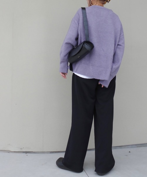 ニット セーター 「hideka select」フィッシュテールもちもちスリットニットプルオーバー/セーター レディース HEILIS ニット セーター 「hideka select」フィッシュテール
