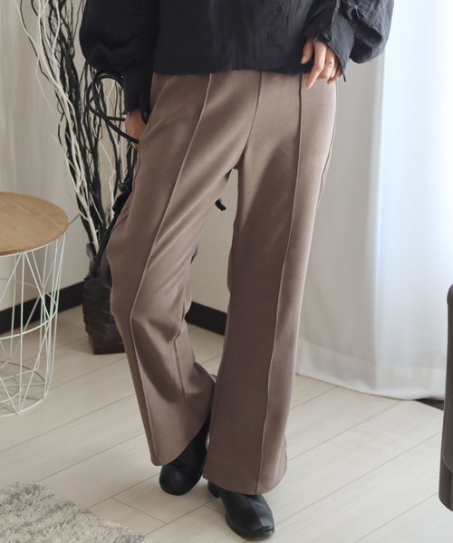 スラックス パンツ セミワイド フレアパンツ ワイドパンツ
