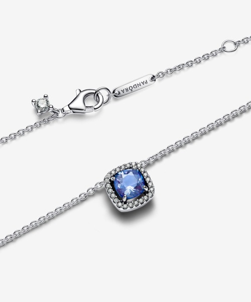 PANDORA（パンドラ） ネックレス スパークリング スクエア ブルー 