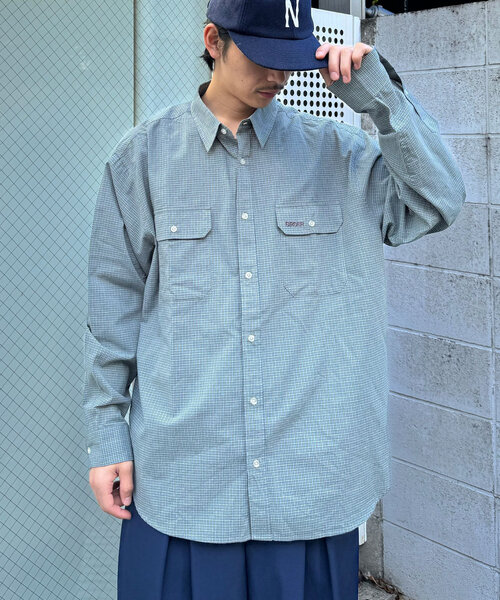 ブラウス シャツ 「WEB限定」「BIRDER×BIRDMANIA」チェック刺繍シャツ レディース メンズ