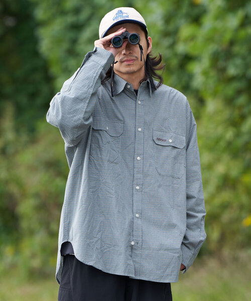 ブラウス シャツ 「WEB限定」「BIRDER×BIRDMANIA」チェック刺繍シャツ レディース メンズ CIAOPANIC ブラウス シャツ 「WEB限定」「BIRDER×BIRDMANIA