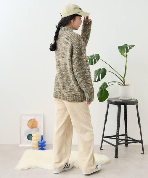 かぐれ　2024AW メランジタートルニット　アイボリー 58ce018-38058-01b.jpg