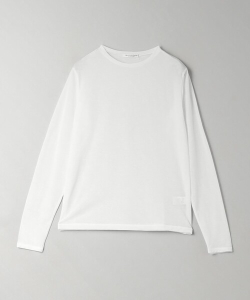 BEAUTY&YOUTH コットンナイロン天竺シアー クルーネック Tシャツ　白 BEAUTY&YOUTH UNITED ARROWS｜コットンナイロン天竺 シアー