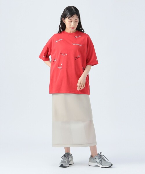 破格お値下げ不可★美品BEAMS HEART standerd clothing BEAMS HEART tシャツ ランダム ロゴ 刺繍 Tシャツ レディース