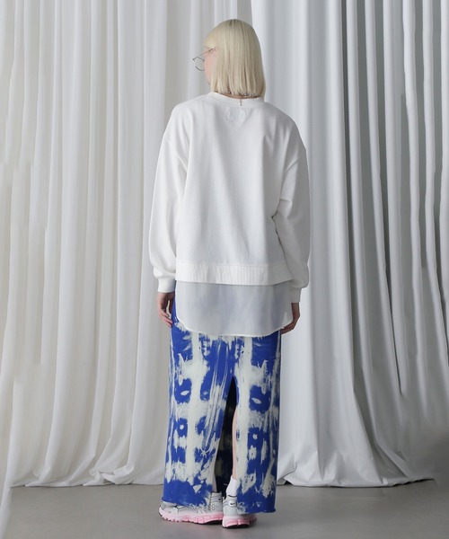 トレーナー スウェット (OKIRAKU×ROSEBUD)FROCKY PRINT DOCKING HEM SWEAT レディース ROSE BUD トレーナー スウェット (OKIRAKU×ROSEBUD)FROCKY PRINT