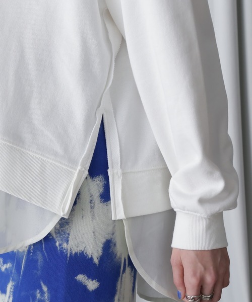 トレーナー スウェット (OKIRAKU×ROSEBUD)FROCKY PRINT DOCKING HEM SWEAT レディース ROSE BUD トレーナー スウェット (OKIRAKU×ROSEBUD)FROCKY PRINT