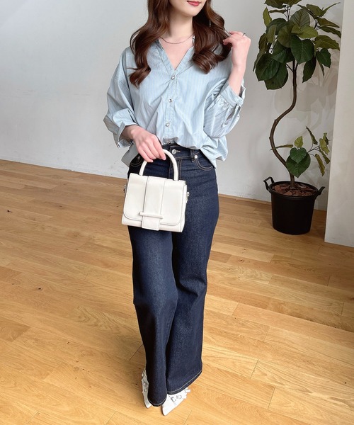 新品タグ付き⭐︎アローズ⭐︎レースTブラウス　23100円　半額以下！ INGNI ブラウス シャツ 「7分袖」多種ボタン後ろレースアップ