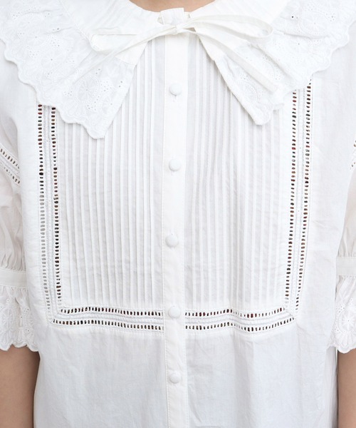Dot＆Stripes CHILD WOMAN ブラウス シャツ ブロード レース