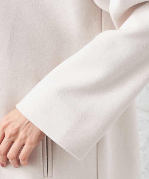 「A/C DESIGN BY ALPHA CUBIC」 ノーカラーコート 9号 ブラック レディース_画像7