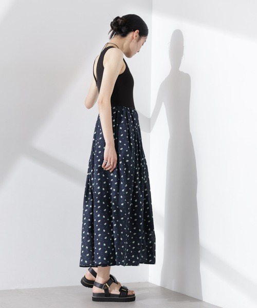   Jeans リブ タンクトップ ワンピース 送関込 2点セット】アシンメトリーキャミソールワンピース＋リブタンク