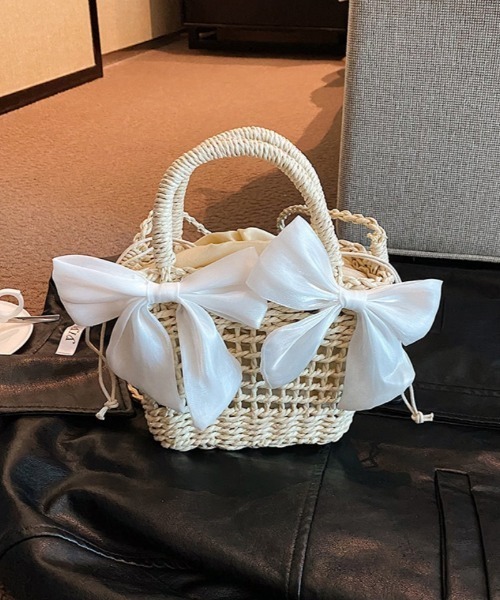 かごバッグ カゴバッグ バレエコア リボンデザイン : ZOZOTOWN Yahoo