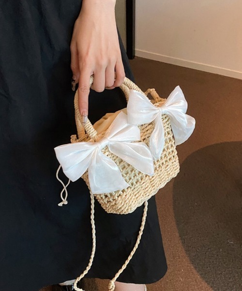 かごバッグ カゴバッグ バレエコア リボンデザイン : ZOZOTOWN Yahoo