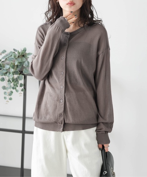 [小さいサイズ]2WAYシアーカーディガン(前後着用可能) Maison de CINQ｜[小さいサイズ]2WAYシアーカーディガン(前後