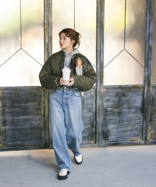 「MIEL CRISHUNANT」 ジップアップブルゾン FREE カーキ レディース_画像8