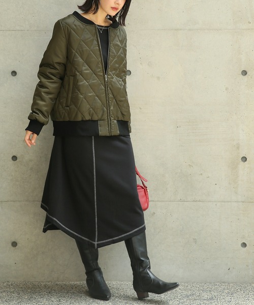 「n'OrLABEL」 キルティングブルゾン 1 ブラック レディース_画像4
