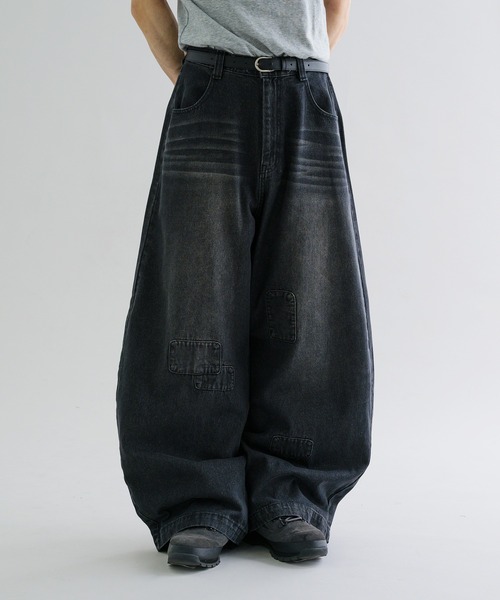 epnok ジーンズ 「EPNK」Patchwork curve denim pants / パッチ