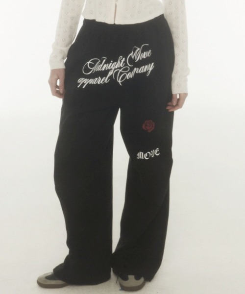 【MIDNIGHT MOVE】 rose pants / 追跡付 MIDNIGHT move スウェットパンツ ジャージ Midnight Move／ROSE