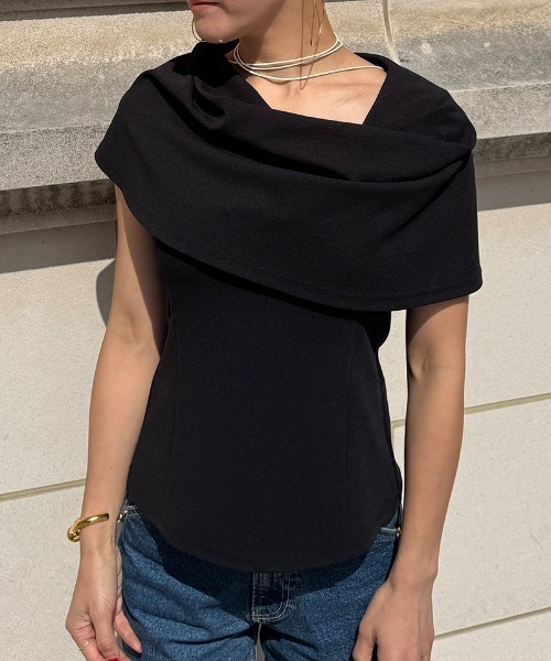 tシャツ ドラマティックアシンメトリーカットソー レディース 
