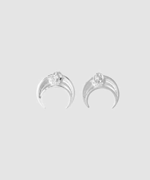 MARINE SERRE ピアス SILVER PLATED MOON STUDS レディース