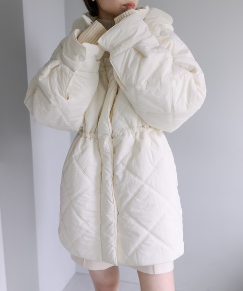 mystic アウター　アイボリー　01 mystic（ミスティック） コート アウター ウール混 シャギーミドル