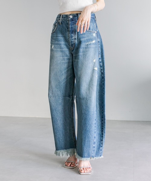 [mystic] повреждение обработка Denim брюки 1 темно-синий женский 