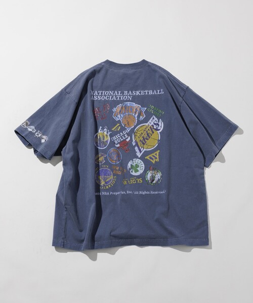 NBA/エヌビーエー 別注 ロゴ刺繍/プリント ピグメント加工ビッグ