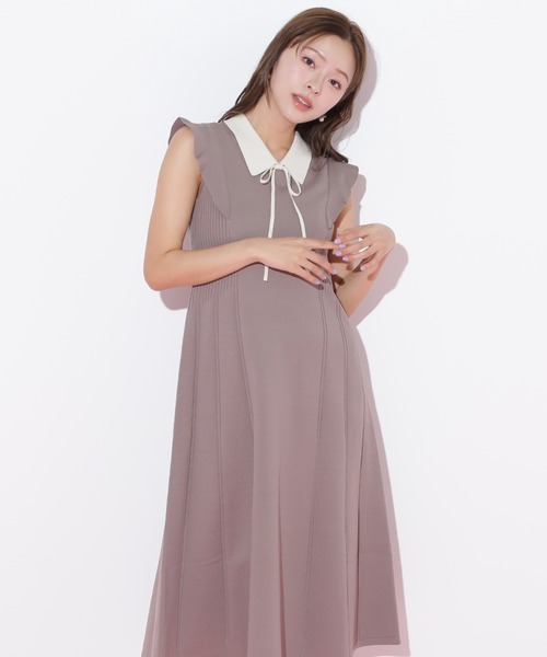 JILL BY JILLSTUART コルセットリブ襟付きニットワンピース　タグ コルセットリブ襟付きニットワンピース | JILL by JILL STUART